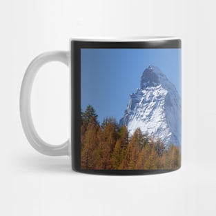 Matterhorn, autumn, trees, forest, Zermatt, Valais, Switzerland Mug